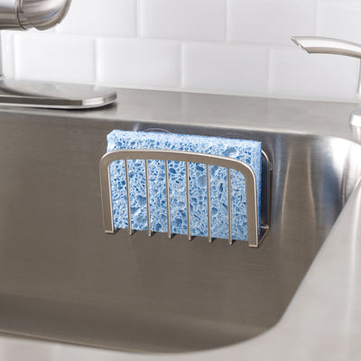 9 of 10:Porte-éponge Home Basics avec ventouses, nickel satiné 
