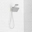 3 of 4:Home Basics Dual Rainfall Chrome Plated Steel Shower Massager, Silver 