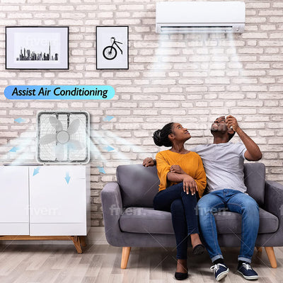 4 of 4:Ventilateur Comfort Zone 20 pouces à 3 vitesses pour une circulation d'air optimale, blanc 