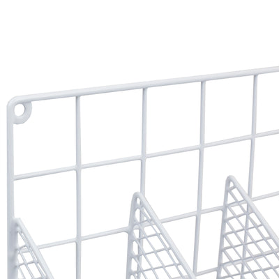 3 of 8:Organiseur de cuisine en acier recouvert de vinyle Home Basics, blanc, 34,3 x 8,9 x 29,2 cm 