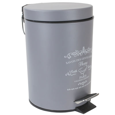 3 of 5:Home Basics Paris 3 Liter Waste Bin, Grey 
