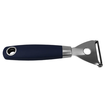 3 of 4:Home Basics Meridian Stainless Steel Horizontal Vegetable Peeler, Indigo 