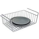 1 of 6:Home Basics Cesta grande de acero con revestimiento de vinilo para debajo del estante, color plateado 