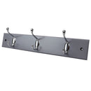 2 of 3:Home Basics 3 Double Hook Wall Mounted Hanging Rack, Grey 