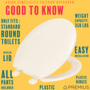 14 of 14:PREMIUS Beveled Plastic Toilet Seat, Standard Round, 17 Inches 