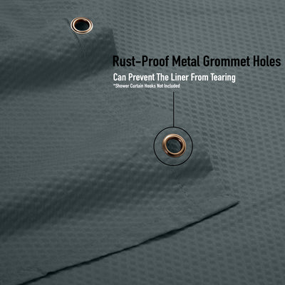 4 of 4:Bath Bliss Microfiber Soft Touch Diamond Design Shower Curtain Liner in Charcoal 