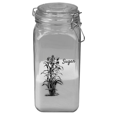 1 of 5:Home Basics Ludlow 53 oz. Glass Canister with Metal Clasp, Clear 