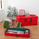 4 of 4:Home Basics Textured PVC Rectangle Christmas Tree Bag, Red 