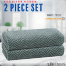 5 of 40:PREMIUS 2 Pack Chevron 100% Cotton Yarn Dyed Bath Sheet Towel, 32x64 Inches 