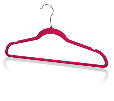2 of 3:Cintres en velours Home Basics, lot de 10, fuchsia 