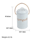 6 of 6:Home Basics Grove Compact Countertop Compost Bin, White 