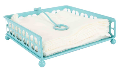 1 of 5:Home Basics Colección Turquesa Trinity Servilletero Plano, Turquesa 