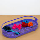 4 of 4:Plateau de toilette décoratif ovale en plastique Home Basics avec pieds arrondis, violet 