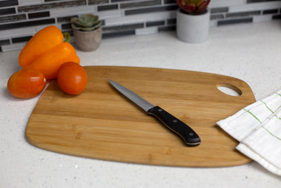 4 of 4:Home Basics 5 Cuchillo multiusos de acero inoxidable con mango de baquelita contorneado, negro 