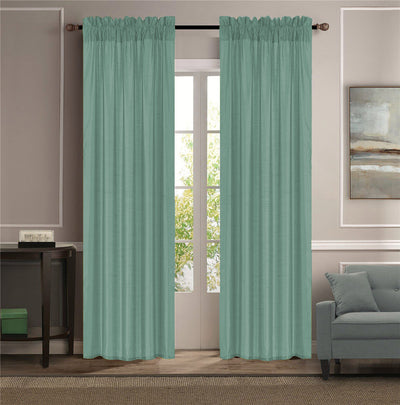 6 of 17:Melanie Faux Silk Rod Pocket Window Panel, 55x84 Inches 