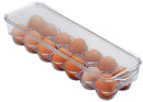 1 of 1:PREMIUS Stackable 14 Egg Holder Bin With Lid, Clear, 14.5x4.5x3 Inches 