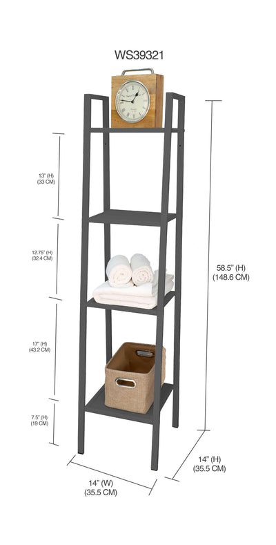 2 of 3:Home Basics Small 4 Tier Metal Rack, (14