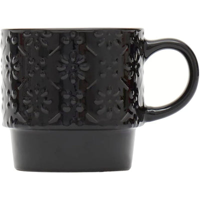6 of 8:Home Basics Juego de tazas apilables de 4 piezas con soporte, margarita en relieve 