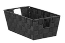1 of 2:Home Basics Small Polyester Woven Strap Open Bin, Black 