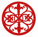 1 of 3:Dessous de plat en fonte Home Basics, collection Fleur de Lis, rouge 