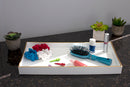 4 of 5:Home Basics White Plastic Vanity Tray with Gold Trim 