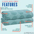 28 of 31:PREMIUS 2 Pack Circles 100% Cotton Yarn Dyed Bath Towel, 27x54 Inches 