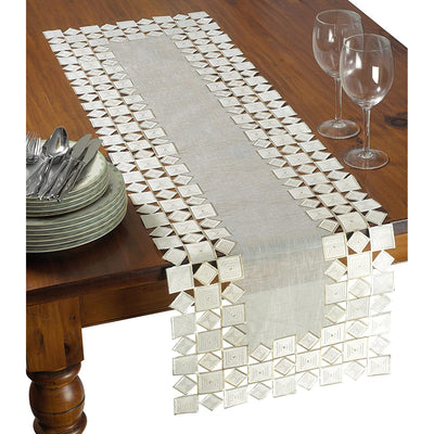 2 of 4:Seville Decorative Embroidered Cutwork Runner 