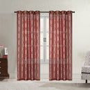 1 of 8:Karson Damask Foil Printed Sheer Grommet Window Panel, 54x84 Inches 