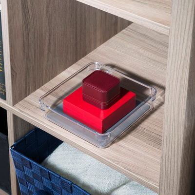 6 of 10:Home Basics 6 x 6 x 2 Plastic Drawer Organizer with Rubber Liner 