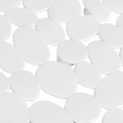 2 of 3:Home Basics Anti-Slip Quick Drain Pebble Plastic Bath Mat with Back Suction Cups, White 