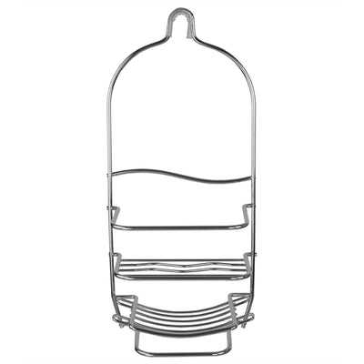 3 of 6:Home BasicsChrome Plated Steel Shower Caddy with Wash Cloth Bar 