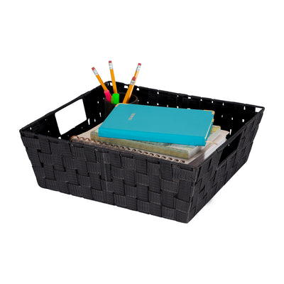 3 of 4:Grand bac de rangement tissé Simplify en noir 