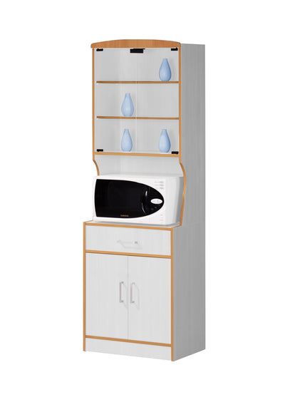 1 of 1:Home Basics Large Wood Microwave Cabinet, White 