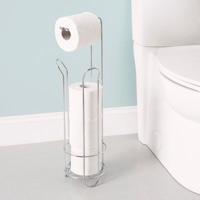 4 of 5:Home BasicsFree-Standing Heavy Duty Sleek  Dispensing Paper Towel Holder, Chrome 