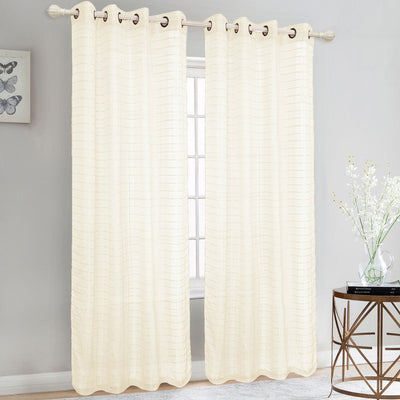 13 of 14:Panneau de fenêtre à œillets Trenton Box en voile transparent, 54 x 84 pouces 