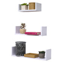 2 of 4:Home Basics Estante flotante de madera (juego de 3), color blanco 