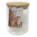 1 of 4:PREMIUS Airtight Round Borosilicate Glass Canister with Bamboo Lid 