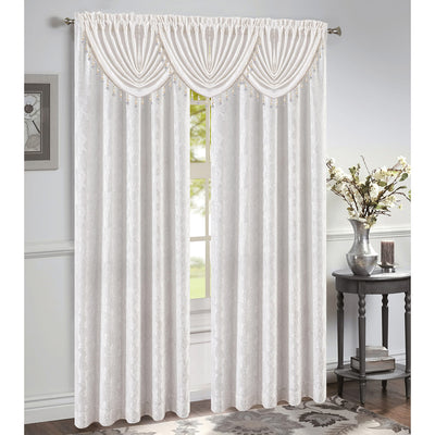 2 of 18:Roxanne Jacquard Rod Pocket Window Panel and Valance Treatment, All Sold Separately 