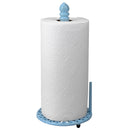 3 of 4:Porte-essuie-tout sur pied en fonte avec barre de distribution latérale, bleu, motif tournesol de Home Basics 