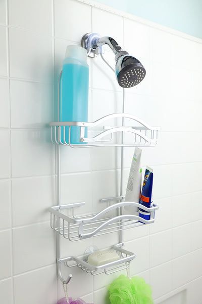 4 of 4:Home Basics Round Single Function Fixed Showerhead, Chrome 