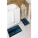 5 of 5:PREMIUS Juego de alfombras de baño a rayas de 2 piezas, 17 x 24 y 20 x 32 pulgadas 