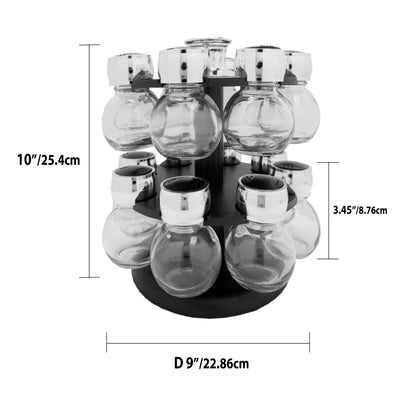 6 of 6:Home Basics 16 Piece Revolving Spice Rack, Black 