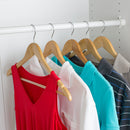4 of 5:Home Basics Non-Slip 5 Pack Wood Hangers with Swivel Hook, Natural 