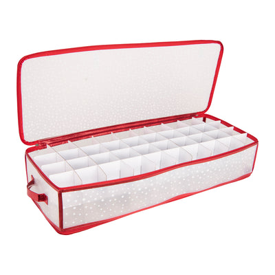 4 of 4:Simplify 80 Count Ornament Storage Organizer in Red 