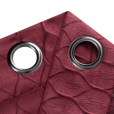 4 of 6:Mackenna Ogee Jacquard Grommet Window Panel, Burgundy, 52x84 Inches 