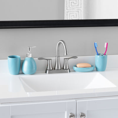 2 of 3:Home Basics 4 Piece Bath Accessory Set, Turquoise 