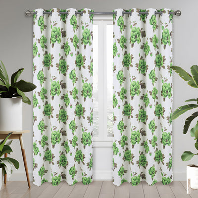 4 of 7:Tamara Floral Room Darkening Grommet Window Panel, 54x84 Inches 