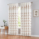 3 of 7:Cheryl Floral Embroidered Window Panel with Attached Valance and Backing, 54x90 Inches 
