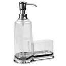 1 of 1:Home Basics Plastic Soap Dispenser with Steel Top and Sponge Holder, Chrome 