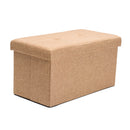 1 of 5:Simplify Faux Linen Double Folding Storage Ottoman in Camel 